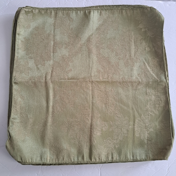 Eight Olive Green Leafy Design Table Napkins 16" x 16" - Picture 3 of 8